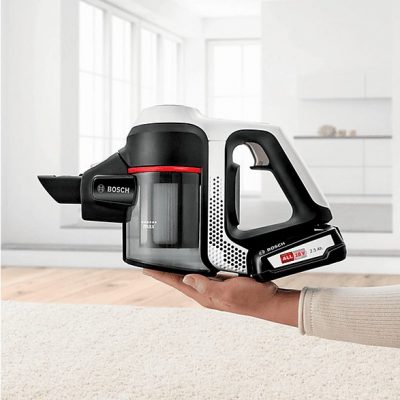Aspirador de mano - BOSCH BCS61113, 6 W, Depósito 0,3 l, Autonomía 30 min, Blanco