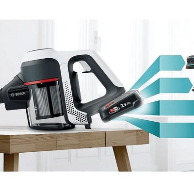 Aspirador escoba - BOSCH BKS611MTB, 15 W, Depósito 0,3 l, Autonomía 30 min, Blanco