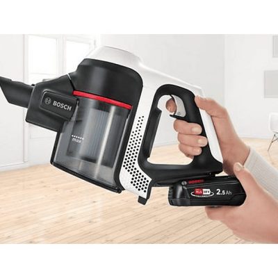 Aspirador escoba - BOSCH BKS611MTB, 15 W, Depósito 0,3 l, Autonomía 30 min, Blanco