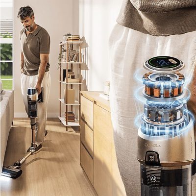 Aspirador escoba - Cecotec Conga Rockstar RX90 AI AquaPet Flex, 850W, 100min, IA, Tubo flexible, Kit de accesorios, Cepillo antienredos, Negro