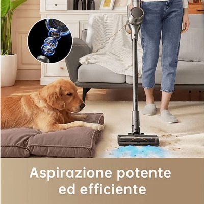 Aspirador escoba - DREAME VTV97A, 570 W, Potencia de succión 27 kPa, Depósito 0,6 l, Autonomía 90 min, Negro