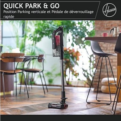Aspirador escoba - HOOVER 39400998, 21,6 V, Potencia de succión 61 W, Depósito 0,7 l, Autonomía 30 min, Gris