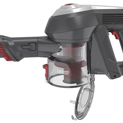 Aspirador escoba - HOOVER H-FREE HF122GPT, 170 W, Potencia de succión 170 W, Depósito 0,9 l, Autonomía 40 min, Rojo Metálico