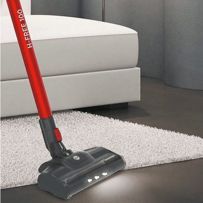 Aspirador escoba - HOOVER H-FREE HF122GPT, 170 W, Potencia de succión 170 W, Depósito 0,9 l, Autonomía 40 min, Rojo Metálico