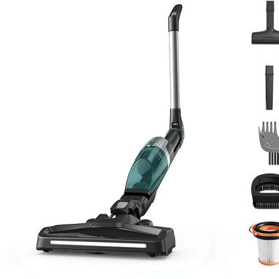 Aspirador escoba - ROWENTA RH1239WO, 145 W, Potencia de succión 200 AirWatt, Depósito 0,4 l, Autonomía 40 min, Negro y azul