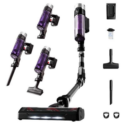 Aspirador escoba - Rowenta RH2039WO X-Force Flex 9.60 Allergy, 200 W, 0.4 L, 45 min, Tecnol. Ciclónica, 3 modos, Multisuperficie, Ultraligera, Púrpura