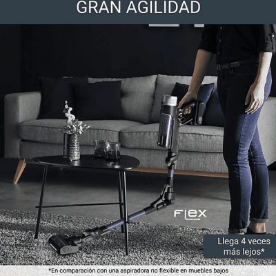Aspirador escoba - Rowenta RH2039WO X-Force Flex 9.60 Allergy, 200 W, 0.4 L, 45 min, Tecnol. Ciclónica, 3 modos, Multisuperficie, Ultraligera, Púrpura