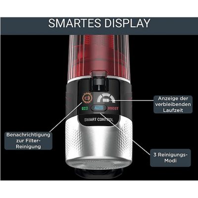 Aspirador escoba - ROWENTA RH2078WO, 250 W, Potencia de succión 100 AirWatt, Depósito 0,4 l, Autonomía 45 min, Negro, Rojo