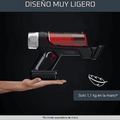 Aspirador escoba - Rowenta RH2079 X-Force Flex 9.60 Animal Care, 200 W, 0.4 L, 45 min, Tecno.Ciclónica, 3 modos, Ultraligera, Especial Mascotas, Roja