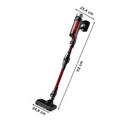 Aspirador escoba - Rowenta RH2079 X-Force Flex 9.60 Animal Care, 200 W, 0.4 L, 45 min, Tecno.Ciclónica, 3 modos, Ultraligera, Especial Mascotas, Roja
