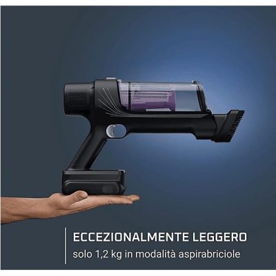 Aspirador escoba - ROWENTA RH6A35WO, 140 W, Potencia de succión 30 W, Depósito 0,44 l, Autonomía 45 min, Morado y aluminio
