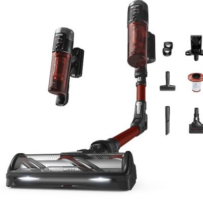 Aspirador escoba - Rowenta RH9A73 X - Force Flex 13.60 Animal Care, 380 W, 0.65 L, 60 min, Sin cables, Multisuperficie, Especial mascotas, Rojo