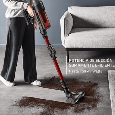 Aspirador escoba - Rowenta RH9A73 X - Force Flex 13.60 Animal Care, 380 W, 0.65 L, 60 min, Sin cables, Multisuperficie, Especial mascotas, Rojo