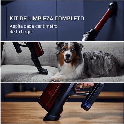 Aspirador escoba - Rowenta RH9A73 X - Force Flex 13.60 Animal Care, 380 W, 0.65 L, 60 min, Sin cables, Multisuperficie, Especial mascotas, Rojo
