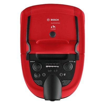 Aspirador sin bolsa - BOSCH Serie 4 BWD421PET, 2100 W, Depósito 5 l, Negro, Rojo