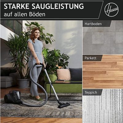 Aspirador sin bolsa - HOOVER HP120PET 011, 700 W, Depósito 2 l, Gris
