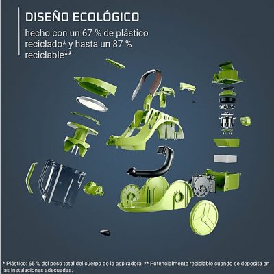 Aspirador sin bolsa - Rowenta Green Force Cyclonic Effitech+ RO7C71, 900W, 2.5 L, Filtración HEPA, Radio Acción 9 m, 66 dB(A), Kit hogar y coche, Azul