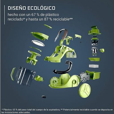 Aspirador sin bolsa - Rowenta Green Force Cyclonic Max RO7B13EA, 900W, 2.5 L, Filtro HEPA, Radio acción 9 m, 73 dB(A), Negro