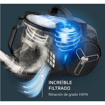 Aspirador sin bolsa - Rowenta Green Force Cyclonic Max RO7B13EA, 900W, 2.5 L, Filtro HEPA, Radio acción 9 m, 73 dB(A), Negro