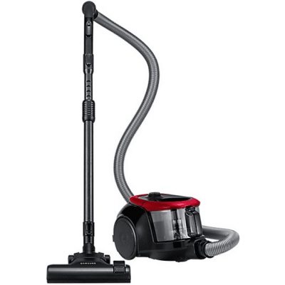 Aspirador sin bolsa - SAMSUNG VC07M2110SR, 700 W, Potencia de succión 180 AirWatt, Depósito 1,5 l, Negro, Rojo