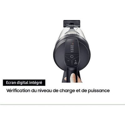 Aspiradora escoba - SAMSUNG Jet 75E Turbo, 200 W, Potencia de succión 200 AirWatt, Depósito 0,8 l, Gris