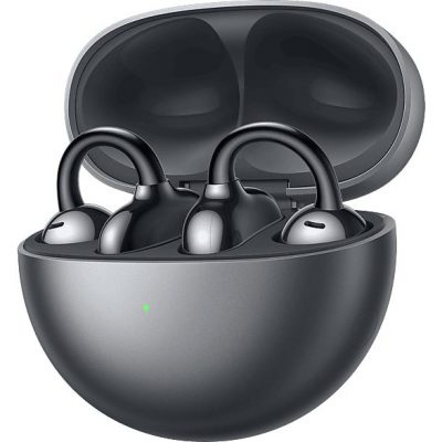 Auriculares conducción de aire - Huawei Freeclip, Autonomía 8 h, Gancho de oreja, IA, Negro