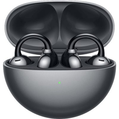 Auriculares conducción de aire - Huawei Freeclip, Autonomía 8 h, Gancho de oreja, IA, Negro