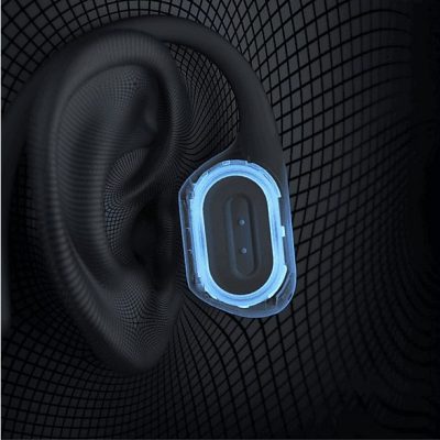 Auriculares conducción ósea  - Openrun Pro SHOKZ, Control remoto, Bluetooth, Negro