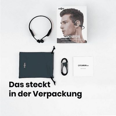 Auriculares conducción ósea  - OPENRUN SHOKZ, Control remoto, Bluetooth, Negro