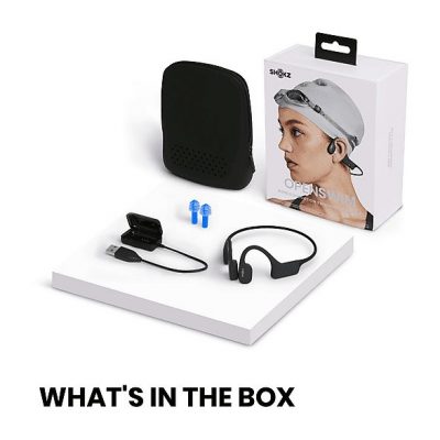 Auriculares conducción ósea  - OpenSwim SHOKZ, Control remoto, Bluetooth, Negro