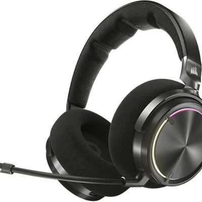 Auriculares gaming - Corsair Virtuoso Max Wireless, Supraaurales, Cancelación de ruido, Bluetooth, Con micrófono, Carbón