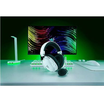 Auriculares gaming - Razer BlackShark V3 Pro, Circumaurales, Bluetooth, Micrófono, 70h Autonomía, Cancelación Activa de Ruido Híbrida, Blanco