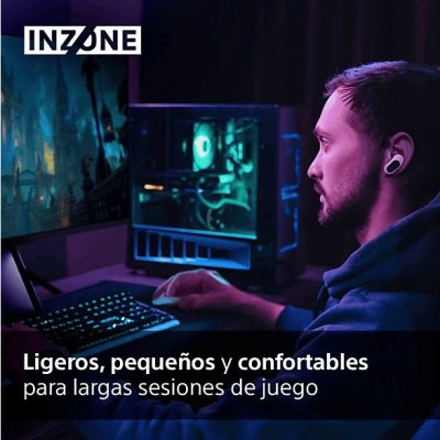Auriculares gaming - Sony INZONE Buds, True Wireless, Noise Cancelling, Inalámbricos, Baja latencia, 24h, Micrófono IA, PC/PlayStation 5 (PS5), Blanco
