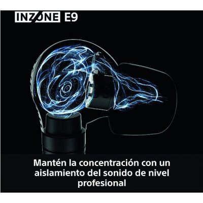 Auriculares gaming - Sony INZONE E9, Aislamiento acústico, Caja de audio USB-C, PC streaming, Cable 1,8 m, Fnatic, Estuche, G900W, Blanco