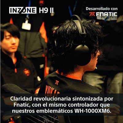 Auriculares gaming - Sony INZONE H9 II, Inalámbricos, Noise Cancelling, Fnatic, Micrófono, IA, 30h, Bluetooth/LE/2,4 GHz, Ligeros, PC, WHG910N, Negro
