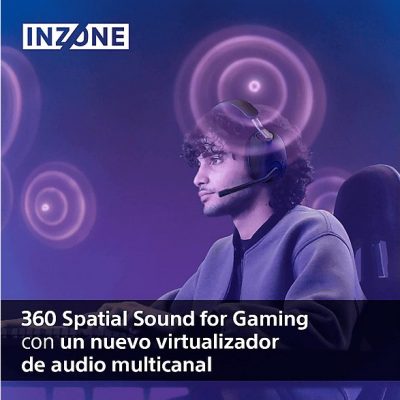 Auriculares gaming - Sony INZONE H9, Noise Cancelling, Inalámbricos, Bluetooth, Sonido espacial 360, 32h, Micrófono, PC / PlayStation 5 (PS5), Negro