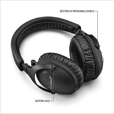 Auriculares inalámbricos - Marshall Monitor III A.N.C., Circumaurales, Bluetooth 5.3, Cancelación de ruido, 100h Autonomía, Plegables, Negro