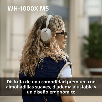Auriculares inalámbricos - Sony WH-1000XM5B, Estuche rígido, Cancelación ruido, 30h, Hi-Res, Carga Rápida, Llamada Nítida, Bluetooth, Diadema, Negro