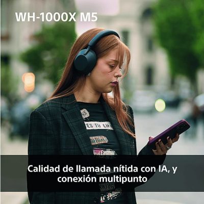 Auriculares inalámbricos - Sony WH-1000XM5P, Cancelación ruido (Noise Cancelling), 30h, Hi-Res, Carga Rápida, Con Asistente, Bluetooth, Diadema, Rosa