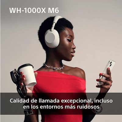 Auriculares inalámbricos - Sony WH-1000XM6, Cancelación ruido, 30h Autonomía, Hi-Res, Carga Rápida, Cómodo, Plegable, iOS/Android, Azul