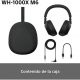 Auriculares inalámbricos - Sony WH-1000XM6, Cancelación ruido, 30h Autonomía, Hi-Res, Carga Rápida, Cómodo, Plegable, iOS/Android, Negro