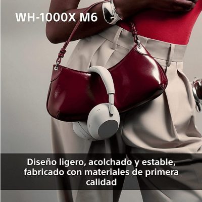 Auriculares inalámbricos - Sony WH-1000XM6, Cancelación ruido, 30h Autonomía, Hi-Res, Carga Rápida, Cómodo, Plegable, iOS/Android, Negro