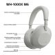 Auriculares inalámbricos - Sony WH-1000XM6, Cancelación ruido, 30h Autonomía, Hi-Res, Carga Rápida, Cómodo, Plegable, iOS/Android, Plata