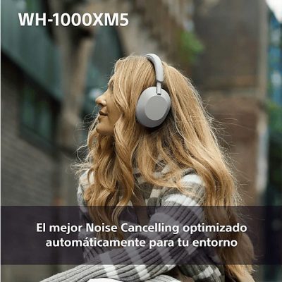 Auriculares inalámbricos - Sony WH1000XM5L, Cancelación ruido (Noise Cancelling), 30h, Hi-Res, Carga Rápida, Con Asistente, Bluetooth, Diadema, Azul