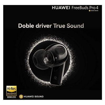 Auriculares True Wireless - Huawei FreeBuds Pro 4, 33h Autonomía, Cancelación de Ruido, Doble Conexión, Blanco