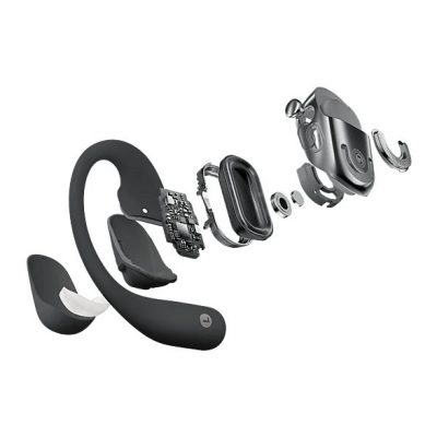Auriculares True Wireless - Shokz OpenFit 2, 48 h Autonomía, Open-Ear, Resistencia al agua IP55, Micrófono con cancelación de ruido, Negro