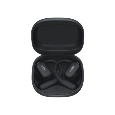 Auriculares True Wireless - Shokz OpenFit 2+, 48h Autonomía, Open-Ear, Resistencia agua IP55, Micrófono con cancelación de ruido, Dolby Audio, Negro