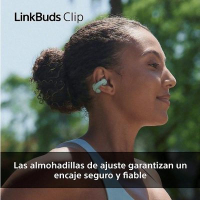 Auriculares True Wireless - Sony LinkBuds Clip, Estilo abierto, 3 modos de escucha, IPX4, Llamadas nítidas, 37 horas, IA, Táctil, iOS/Android, Negro