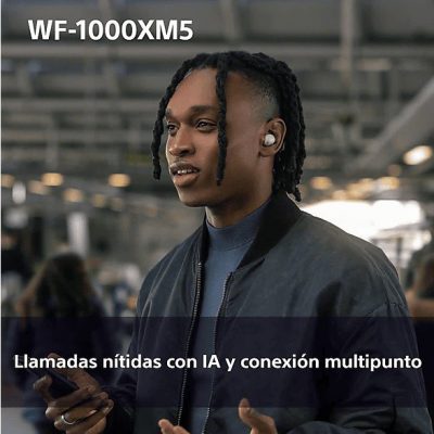 Auriculares True Wireless - Sony WF1000XM5B, Cancelación de ruido (Noise Cancelling), Hi-Res, Google assistant, Alexa, Siri, 24 horas, IPX4, Negro