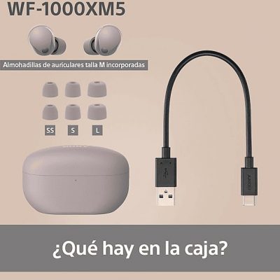 Auriculares True Wireless - Sony WF1000XM5P, Cancelación de ruido (Noise Cancelling), Hi-Res, Google assistant, Alexa, Siri, 24 horas, IPX4, Rosa